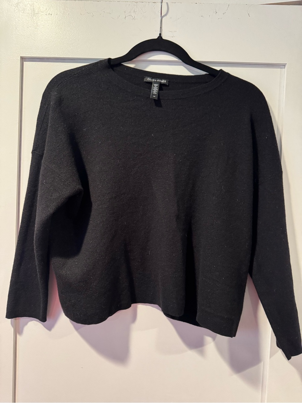 Eileen Fisher Black cropped Knit Pullover